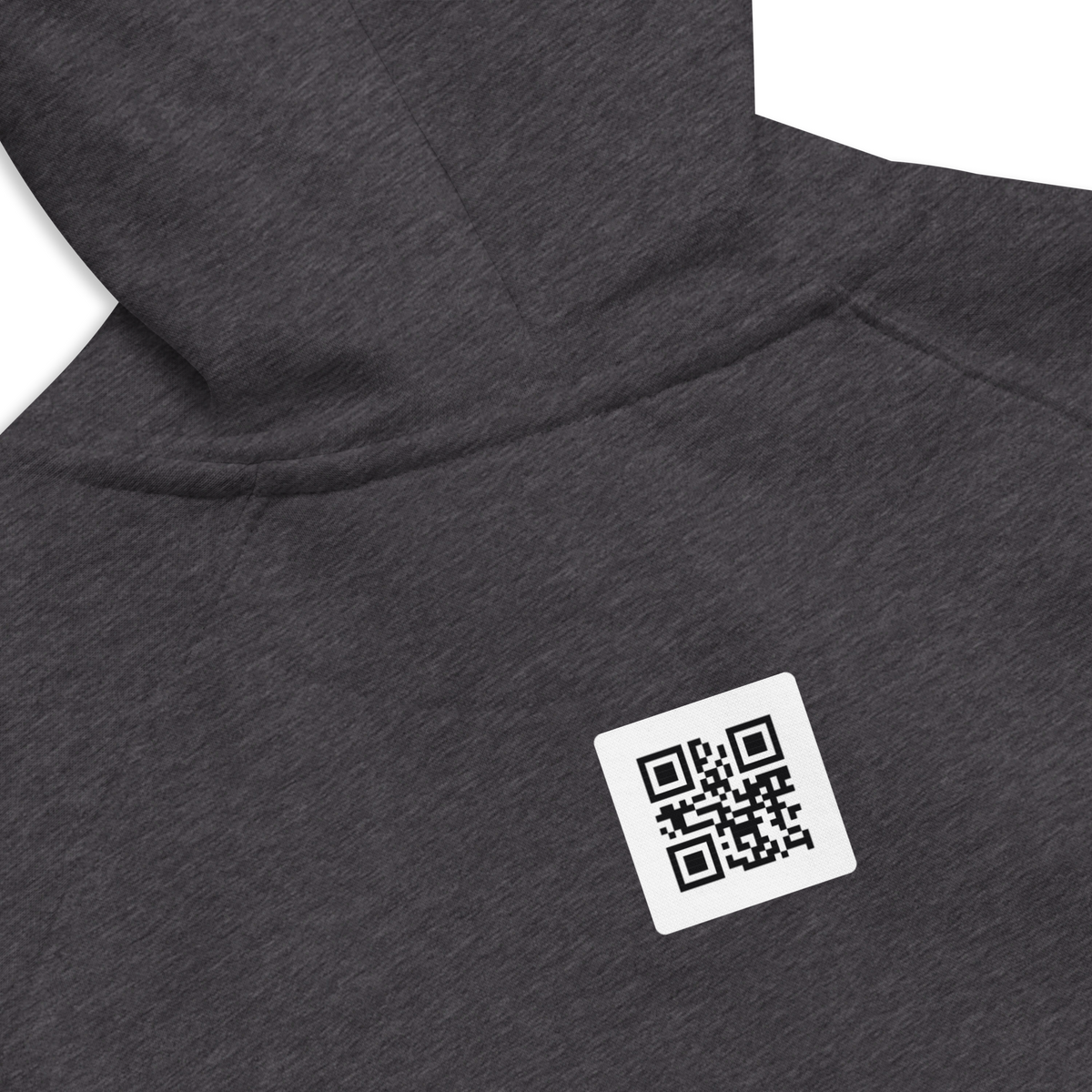 Detail: Back, serial QR code · Charcoal Melange