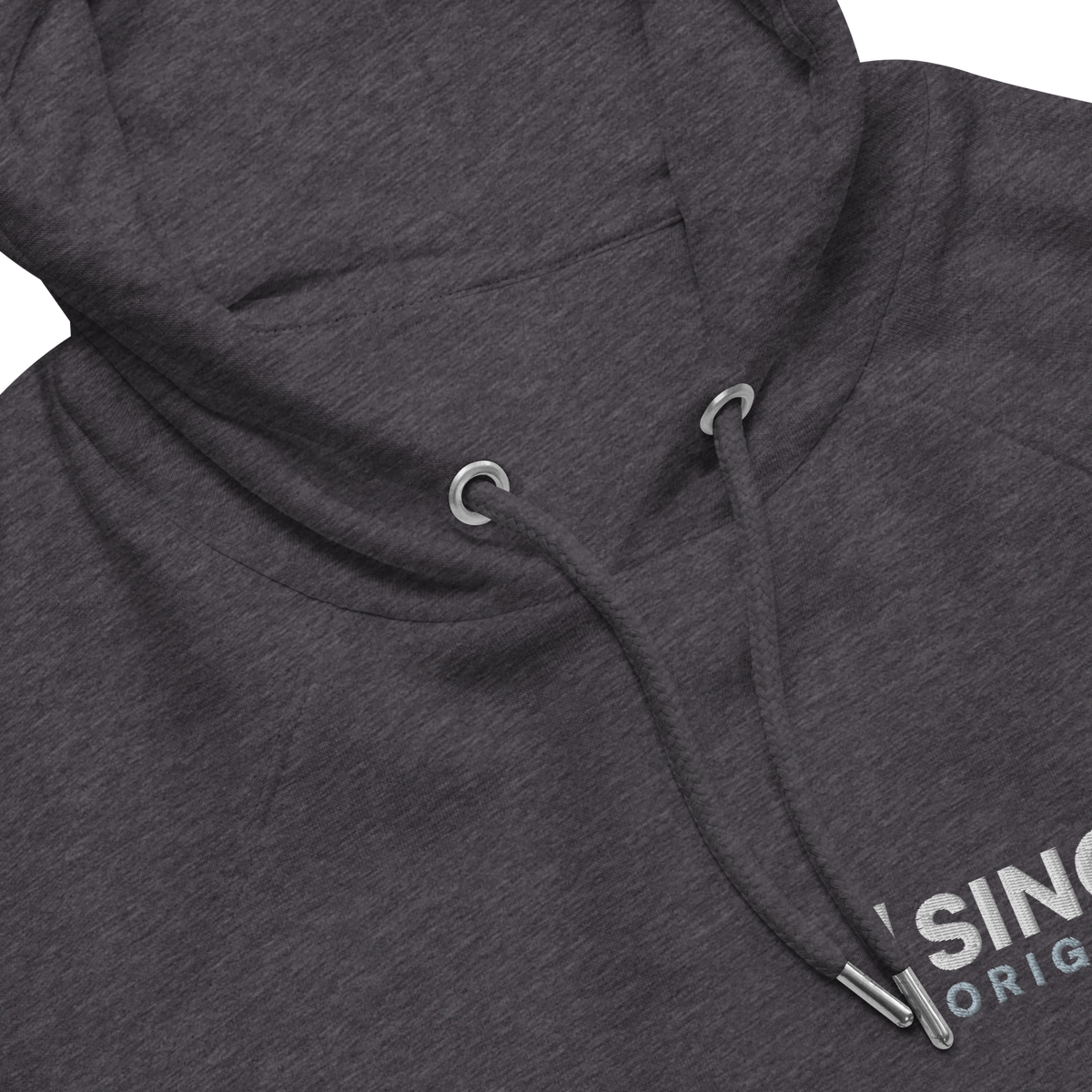 Detail: Front, hood & chest logo · Charcoal Melange