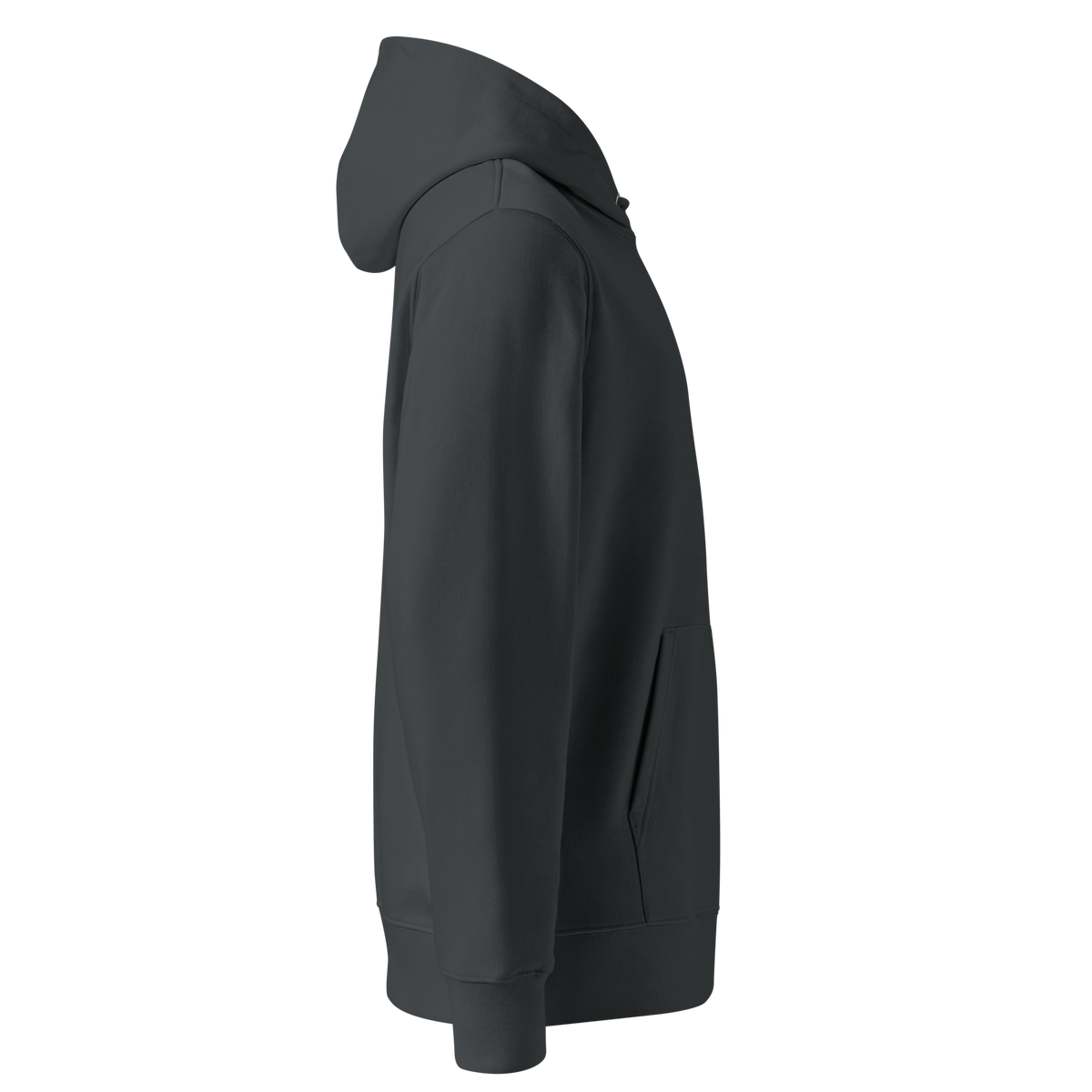 SINGLE Core organic cotton hoodie in India Ink Grey, right side